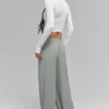 Luftige Hose mit weitem Bein (lang) – Lunar Grey