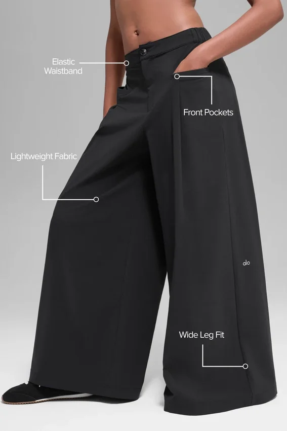 Main Act Hose mit weitem Bein – Schwarz