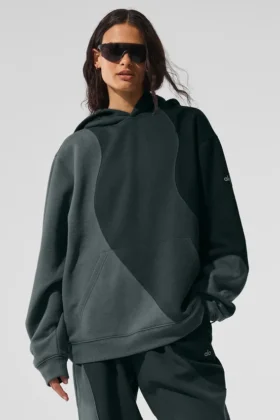 Make Waves Hoodie – Charcoal Green Tonal