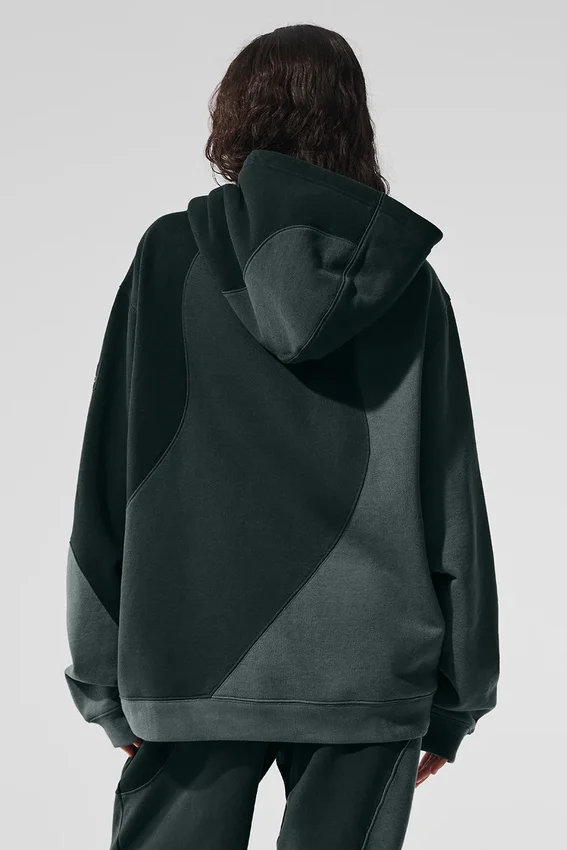 Make Waves Hoodie – Charcoal Green Tonal