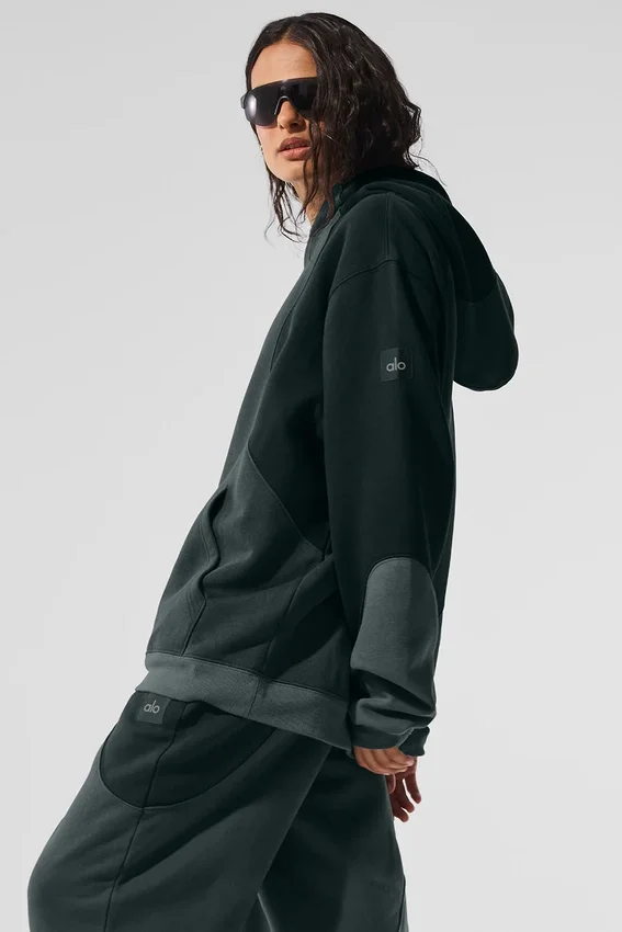 Make Waves Hoodie – Charcoal Green Tonal