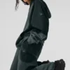Make Waves Hoodie – Charcoal Green Tonal