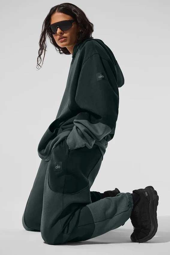 Make Waves Hoodie – Charcoal Green Tonal