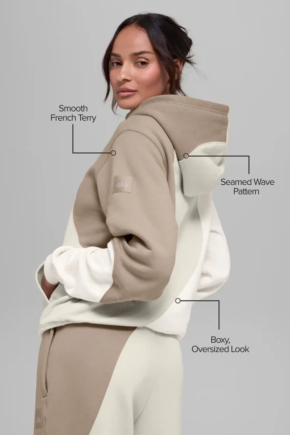 Make Waves Hoodie – Elfenbein/Beige/Kies
