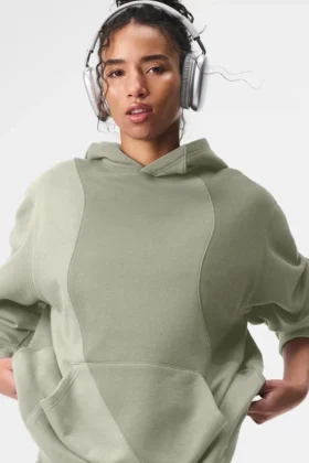 „Make Waves“-Hoodie – Kalkstein-Ton-in-Ton