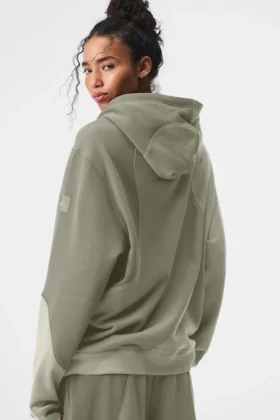 „Make Waves“-Hoodie – Kalkstein-Ton-in-Ton