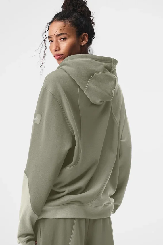„Make Waves“-Hoodie – Kalkstein-Ton-in-Ton