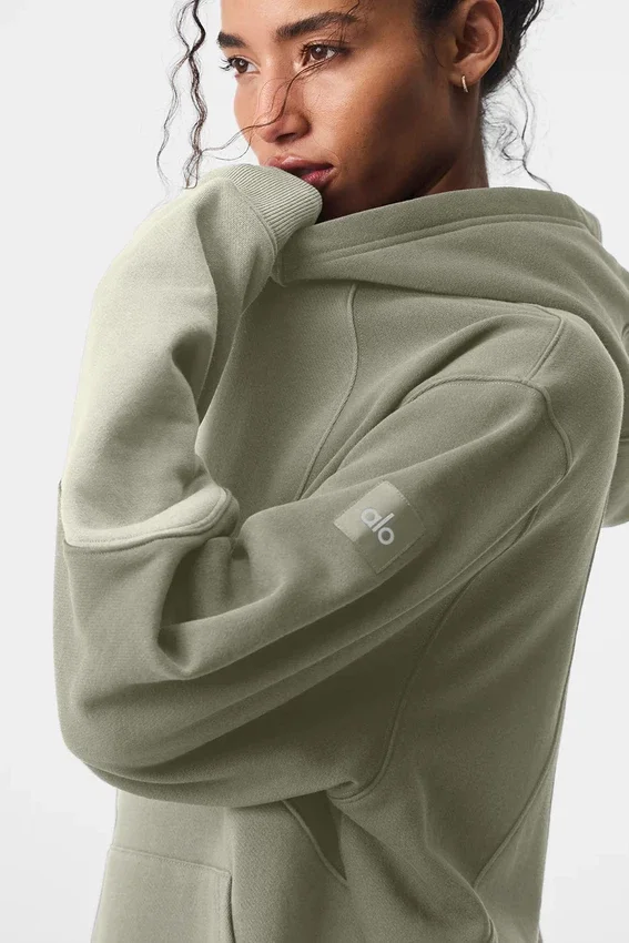 „Make Waves“-Hoodie – Kalkstein-Ton-in-Ton