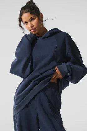 Make Waves Hoodie – Marineblau, Ton-in-Ton