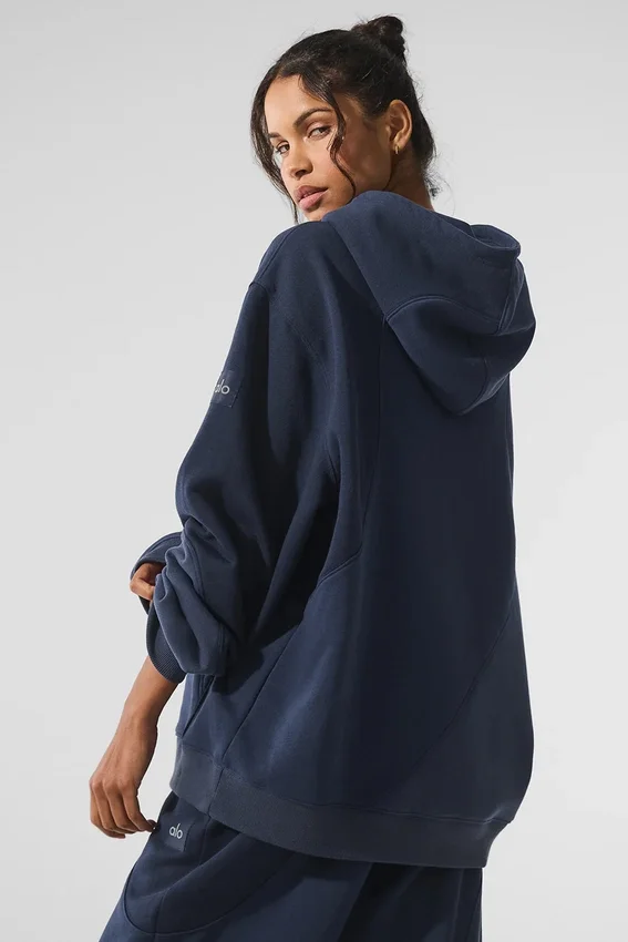 Make Waves Hoodie – Marineblau, Ton-in-Ton