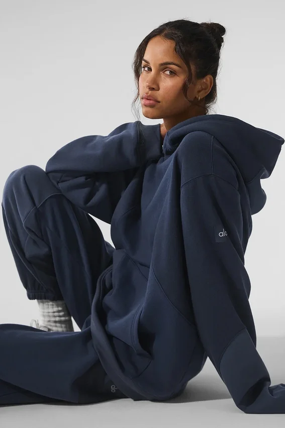 Make Waves Hoodie – Marineblau, Ton-in-Ton