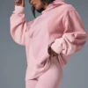 Make Waves Hoodie – Sonnenuntergangsrosa, Ton-in-Ton