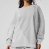 „Make Waves“-Pullover mit Rundhalsausschnitt – Athletic Heather Grey Tonal