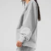 „Make Waves“-Pullover mit Rundhalsausschnitt – Athletic Heather Grey Tonal