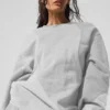 „Make Waves“-Pullover mit Rundhalsausschnitt – Athletic Heather Grey Tonal