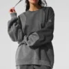 Make Waves Pullover mit Rundhalsausschnitt – Dunkelgrau meliert