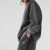 Make Waves Pullover mit Rundhalsausschnitt – Dunkelgrau meliert