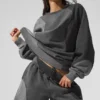 Make Waves Pullover mit Rundhalsausschnitt – Dunkelgrau meliert