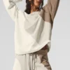 Make Waves Pullover mit Rundhalsausschnitt – Elfenbein/Beige/Kies