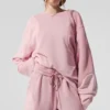 Make Waves Pullover mit Rundhalsausschnitt – Sonnenuntergangsrosa, ton-in-ton