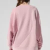 Make Waves Pullover mit Rundhalsausschnitt – Sonnenuntergangsrosa, ton-in-ton