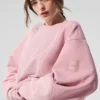 Make Waves Pullover mit Rundhalsausschnitt – Sonnenuntergangsrosa, ton-in-ton