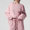 Make Waves Pullover mit Rundhalsausschnitt – Sonnenuntergangsrosa, ton-in-ton