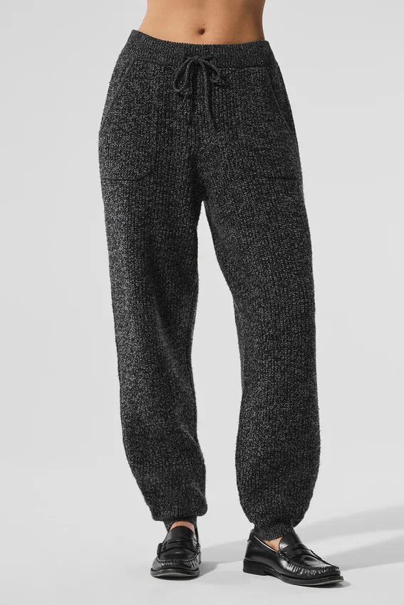 Marl Pullover Hose – Schwarz meliert