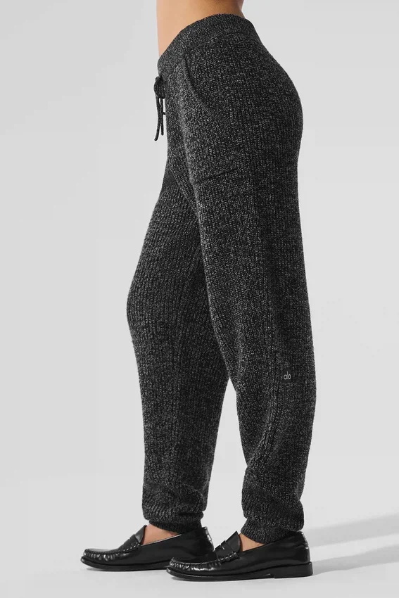 Marl Pullover Hose – Schwarz meliert