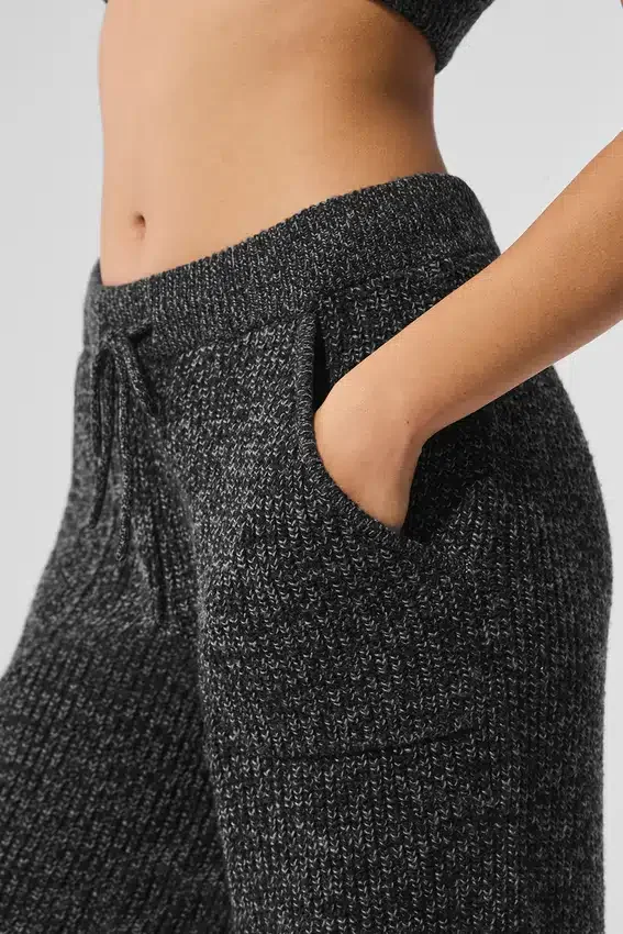 Marl Pullover Hose – Schwarz meliert