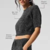 Marl-Pullover mit Kurzarmshirts – Black Marl