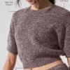 Marl-Pullover mit Kurzarmshirts – Mushroom Marl
