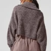 Marmorierter Pullover mit 1/4-Reißverschluss – Pilzfarben marmoriert