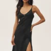 Maxikleid „Riviera“ aus Leinenmischung – Schwarz