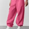 Megastar-Cargo-Hose mit niedriger Leibhöhe – Paradise Pink