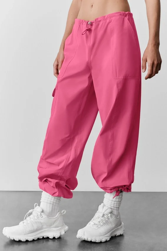 Megastar-Cargo-Hose mit niedriger Leibhöhe – Paradise Pink