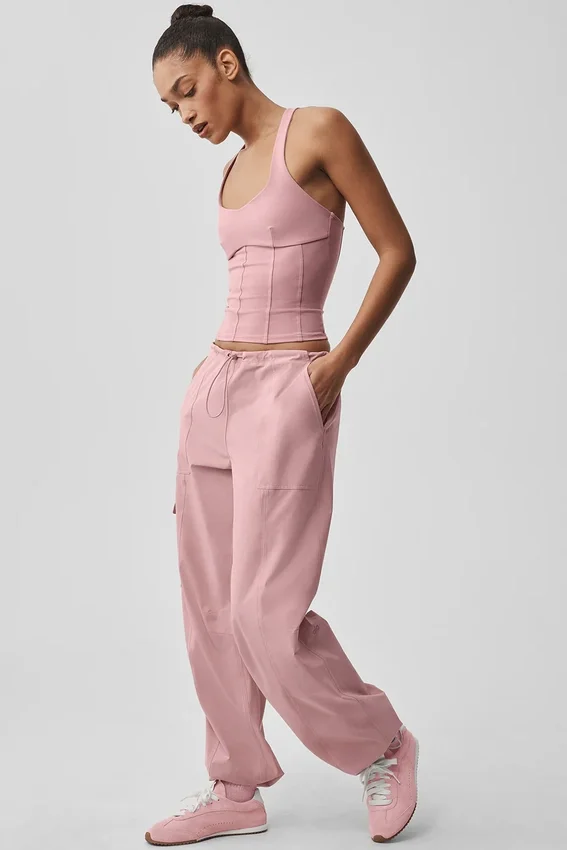 Megastar-Cargo-Hose mit niedriger Leibhöhe – Vintage Pink
