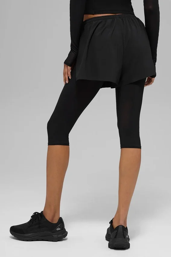 Mesh Front Runner 2-in-1-Shorts – Schwarz