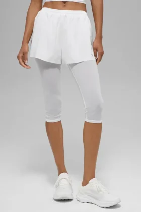 Mesh Front Runner 2-in-1-Shorts – Weiß