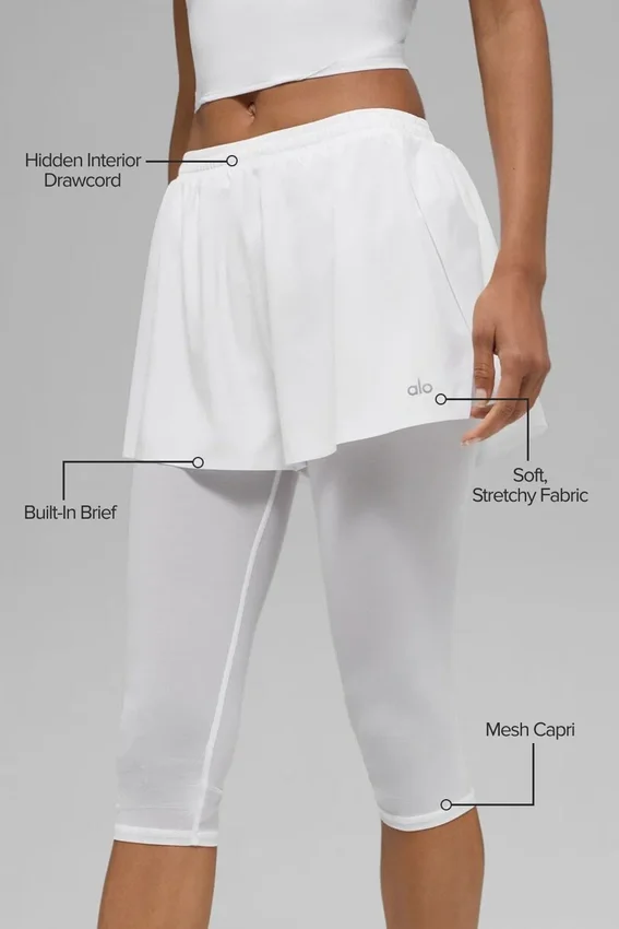 Mesh Front Runner 2-in-1-Shorts – Weiß
