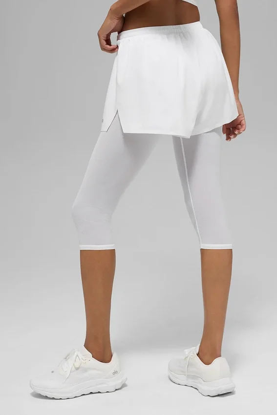 Mesh Front Runner 2-in-1-Shorts – Weiß