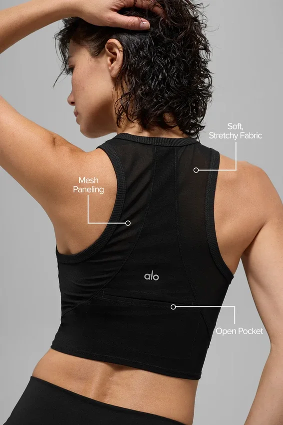Mesh Front Runner Top – Schwarz