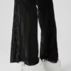 Mesh-Hose mit High-Waist-Taille „Flicker“ – Schwarz