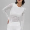Mesh Winter Twilight Langarmshirt – Weiß