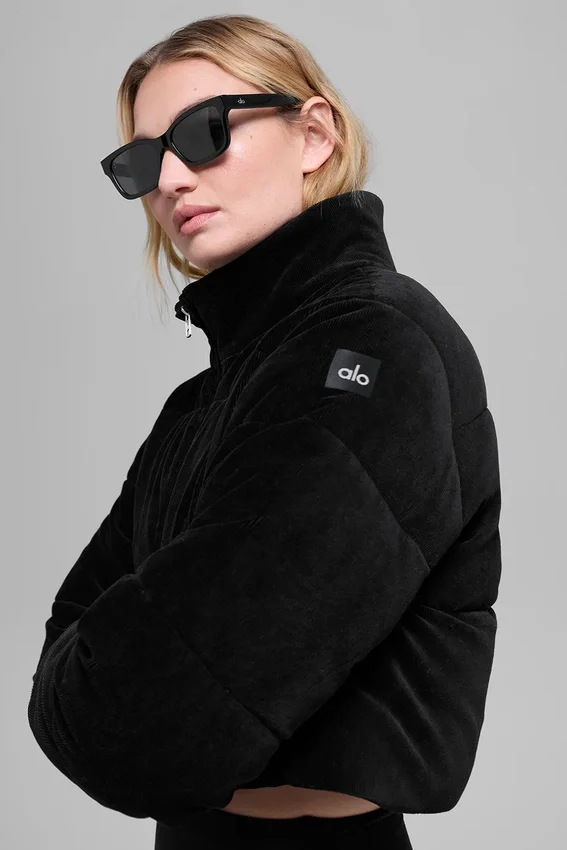 Micro-Cord „Dreamy Puffer“ – Schwarz