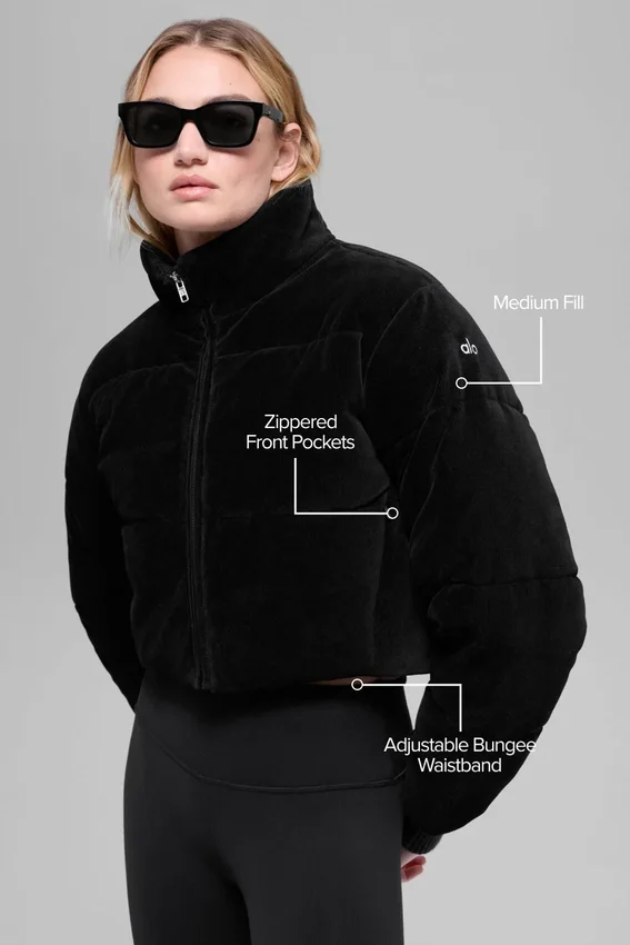 Micro-Cord „Dreamy Puffer“ – Schwarz