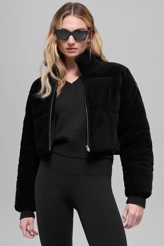 Micro-Cord „Dreamy Puffer“ – Schwarz