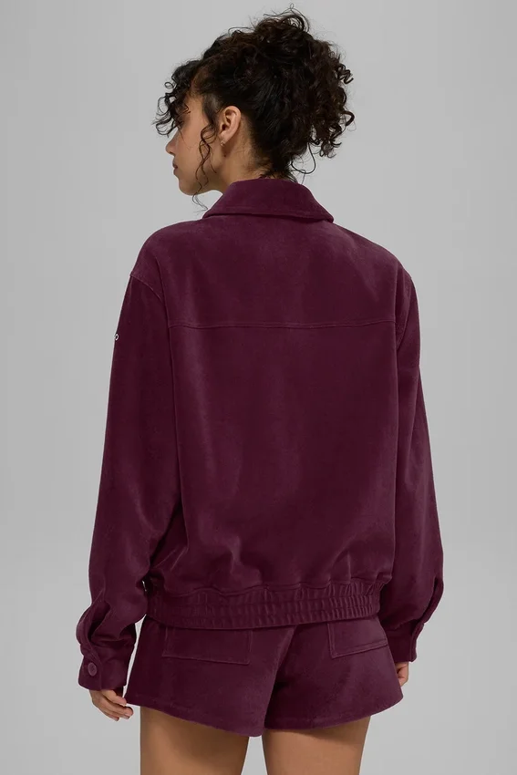 „Micro Corduroy on Duty“-Jacke – Burgunderrot