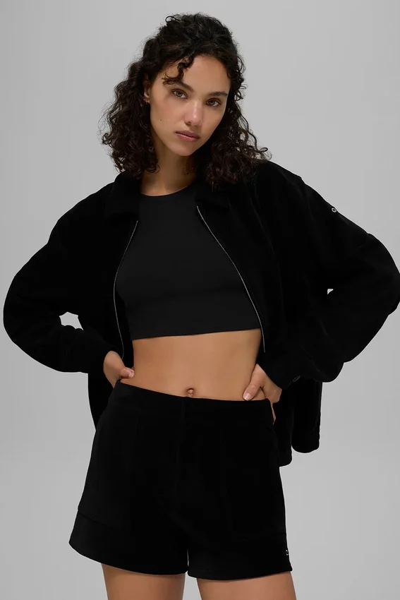 „Micro Corduroy on Duty“-Shorts – Schwarz