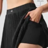 Micro-Plissee-Tennisrock – Schwarz